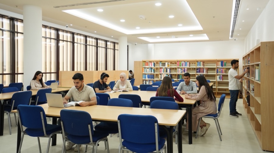 The campus library and study space